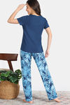 Zivame Indigo Wild Knit Poly Pyjama Set - Moonlight Ocean — thumbnail 4